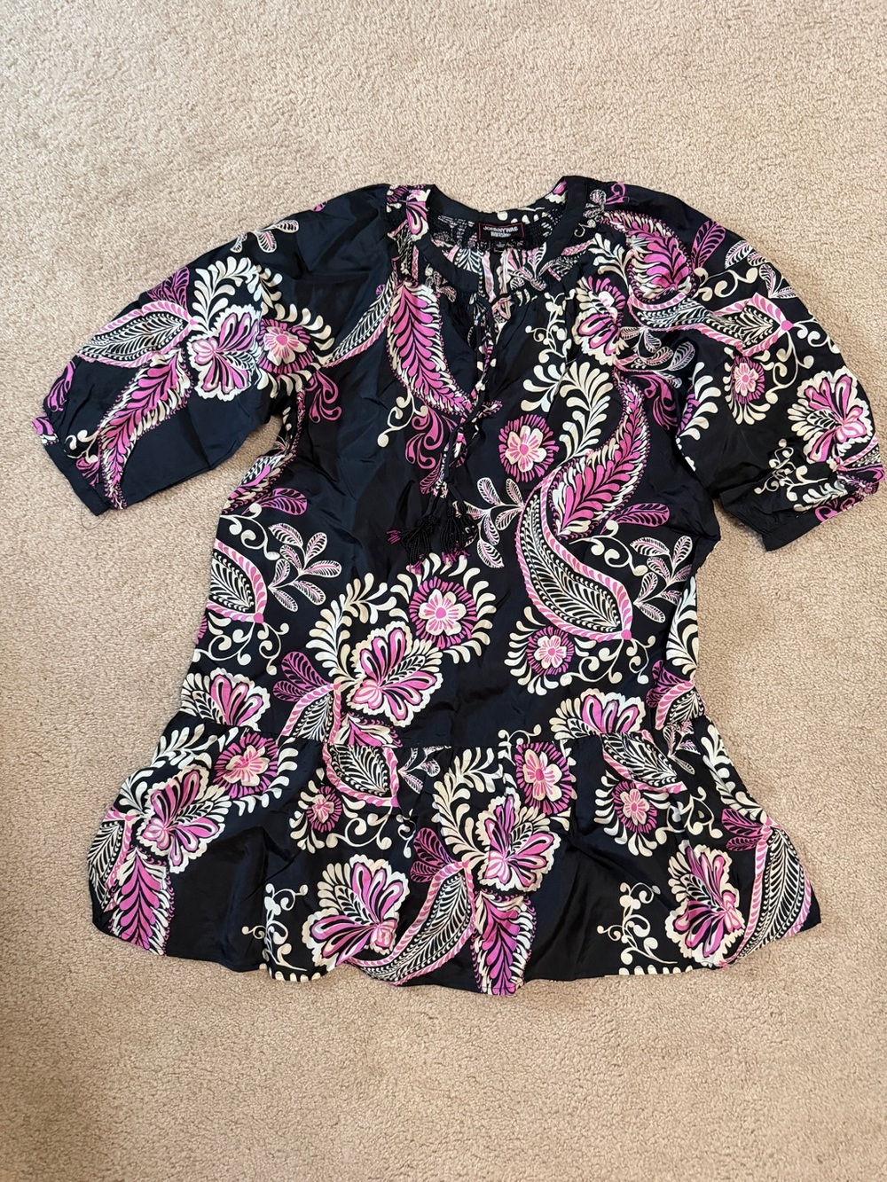 NWT Johnny Was Tiered Tassel Dress in Melaney Paisley
